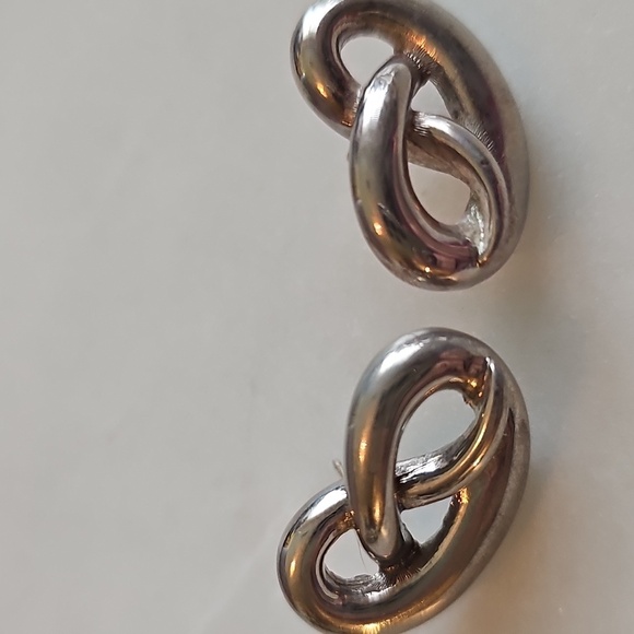 Givenchy Silvertone Knot Earrings - Picture 3 of 5